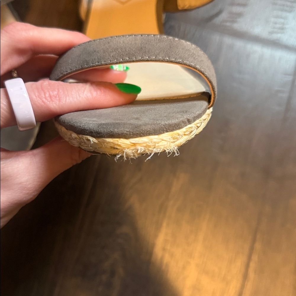 Dolce Vita Taupe Suede Espadrille Wedge Sandals - Picture 5 of 5